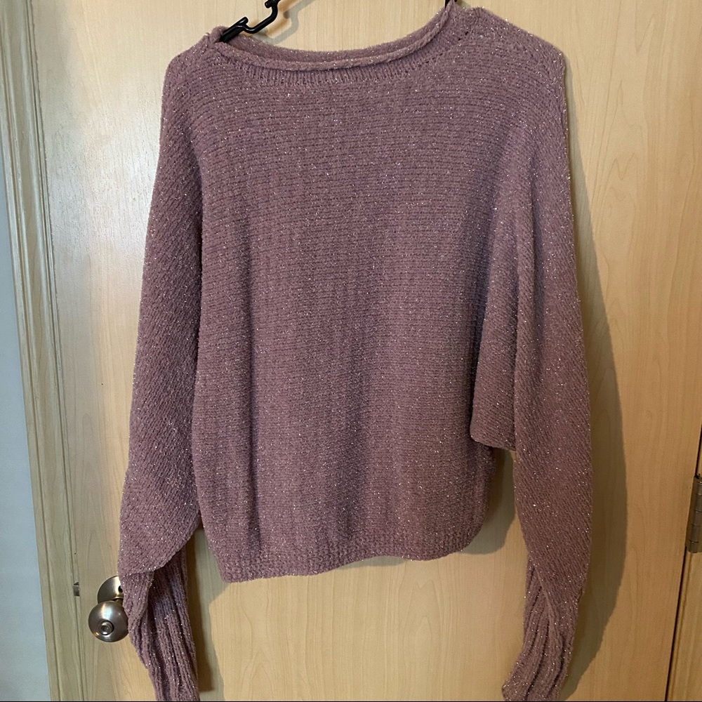 Sparkly purple sweater